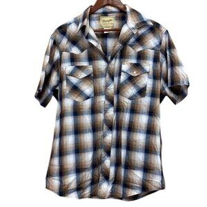 Vintage Wrangler Western Shirt Pearl Snap Button Down L